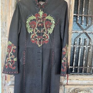 Gorgeous Western Double D Ranch Butter Soft Leather Jacket W/Embroidery Sleeves